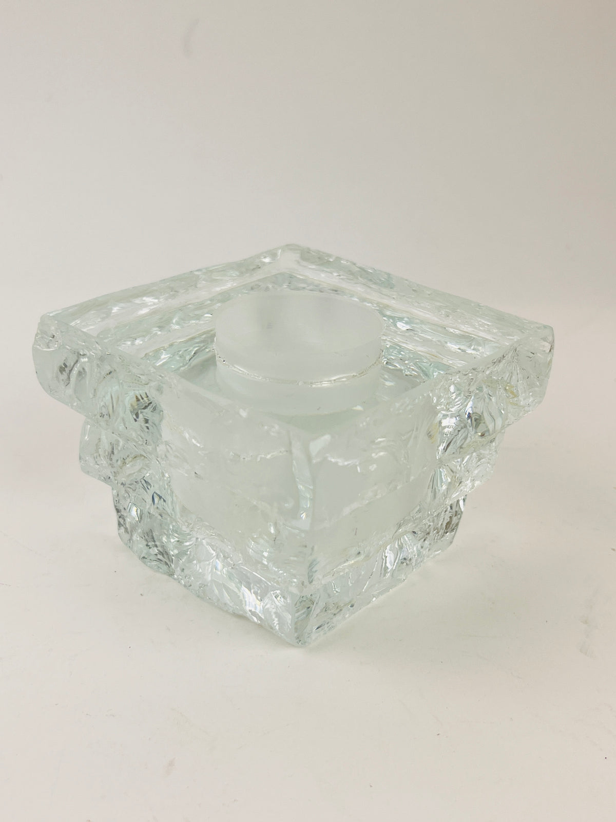 Postmodern Stacked Glass Candle & Toothpick Holder Set