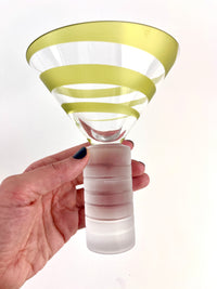 Postmodern Column Base Spiraled Martini Glasses