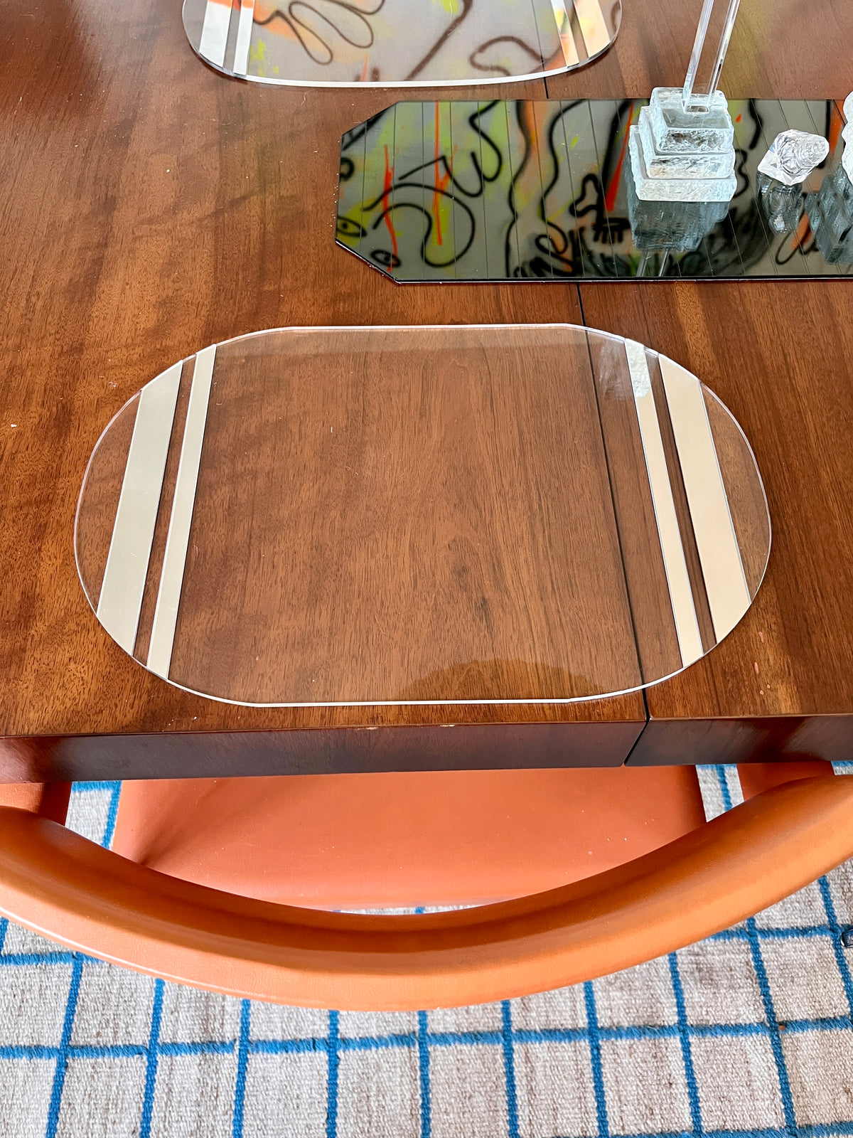 Postmodern Silver-Banded Acrylic Placemats