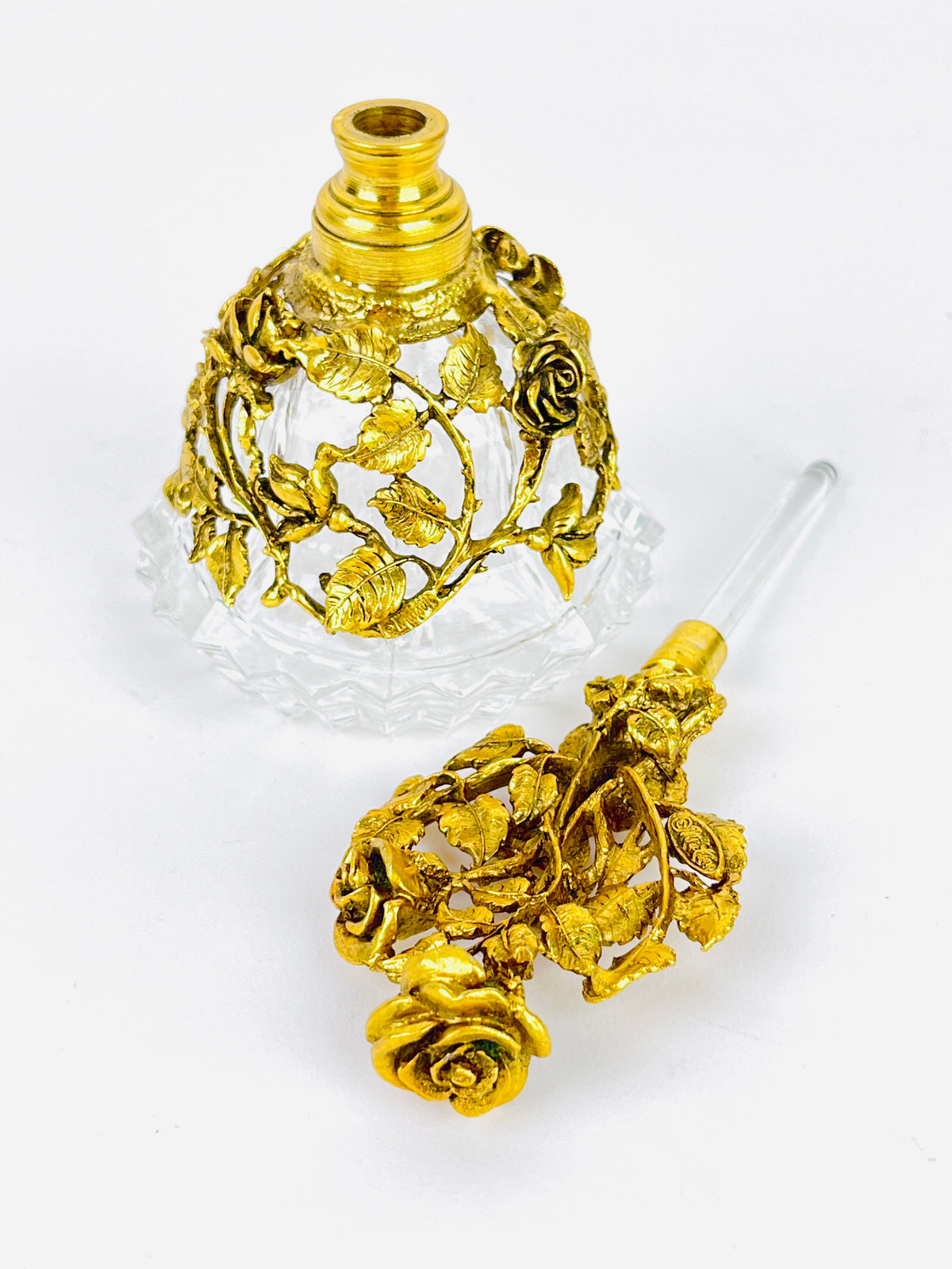 Vintage Matson Filigree and Glass Perfume Bottle