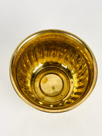 Vintage Ribbed Brass Planter