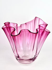 Monumental Blown Glass Fazzoletto Vase by Chalet Canada