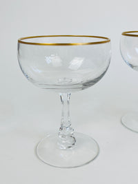 Vintage Gold-Rimmed Coupe Glasses