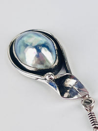 Vintage Osmena Pearl Sterling Calla Lily Earrings