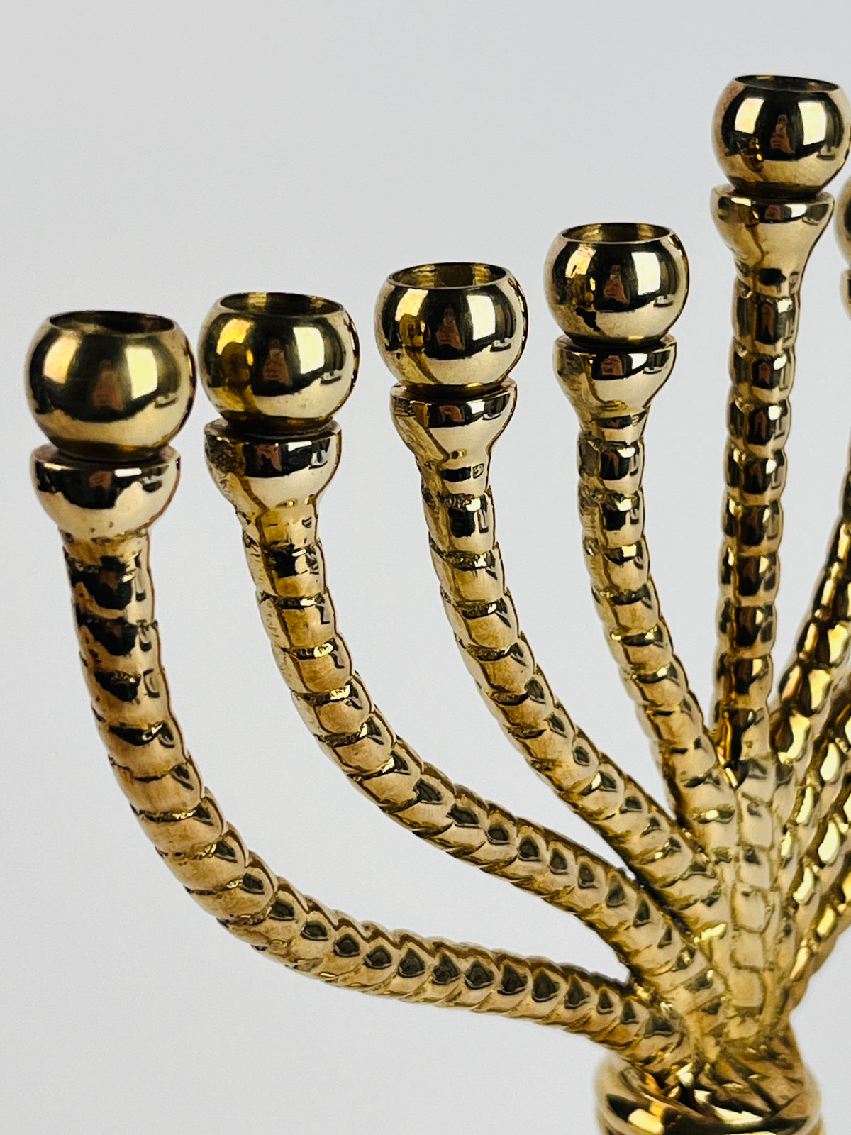 Textured Brass Handmade Menorah