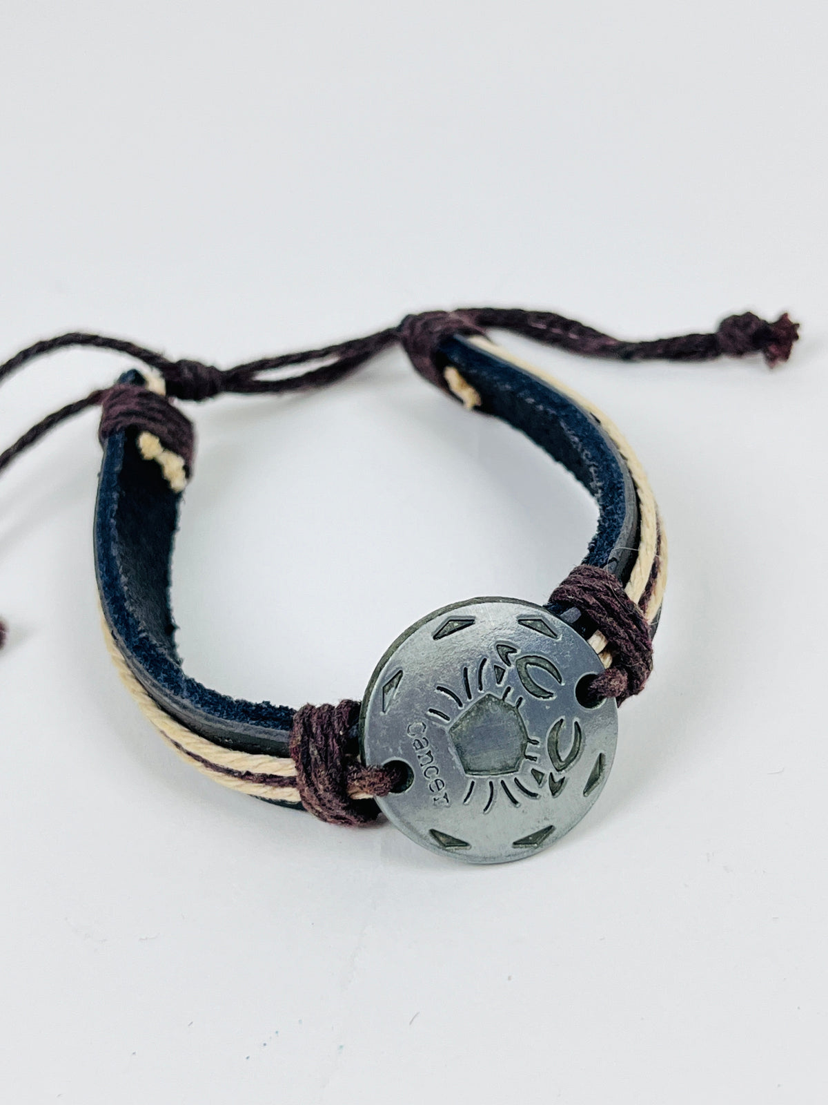 Leather Zodiac Bracelet - Cancer
