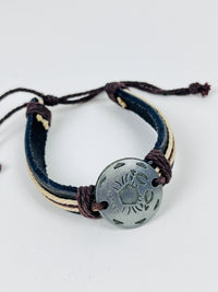 Leather Zodiac Bracelet - Cancer