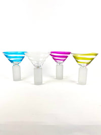 Postmodern Column Base Spiraled Martini Glasses