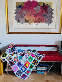 Vintage Multicolor Crochet Blanket