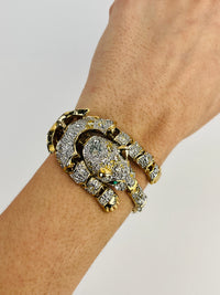 Vintage Rhinestone Leopard Bracelet