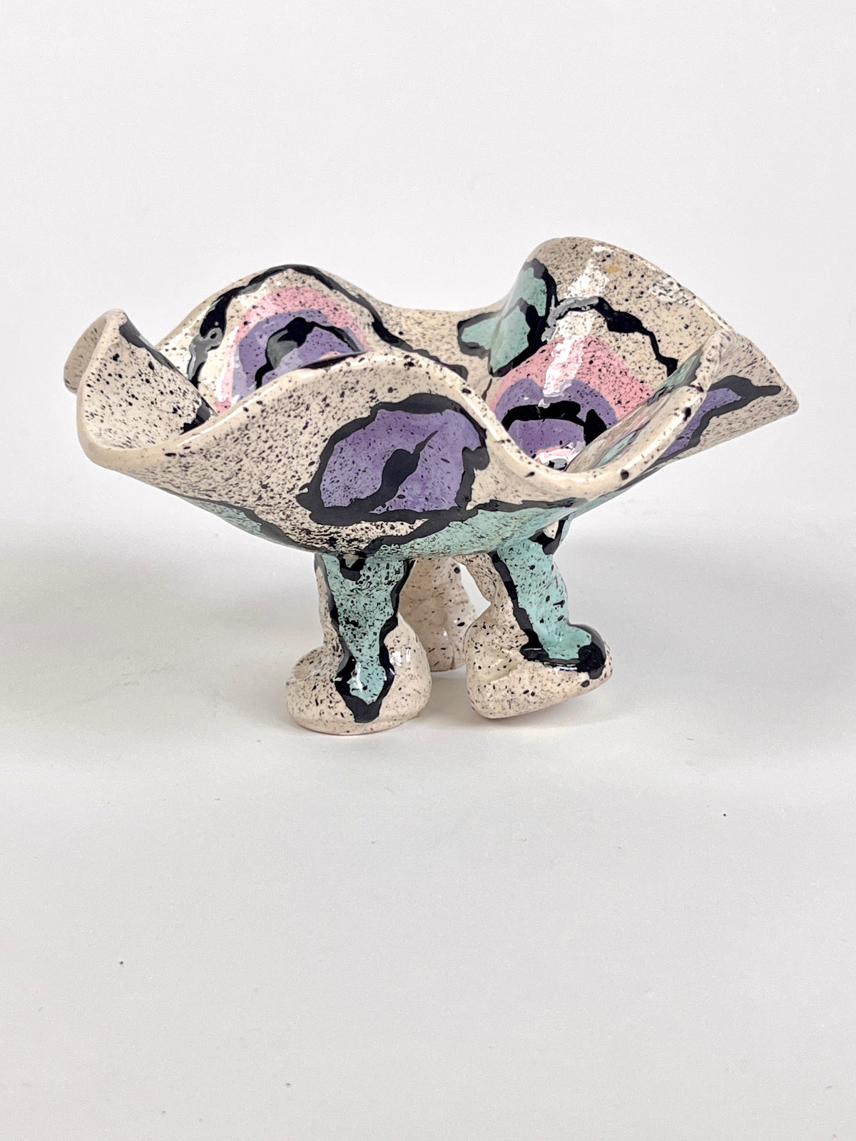 Vintage Postmodern Footed Dishes, 2pc