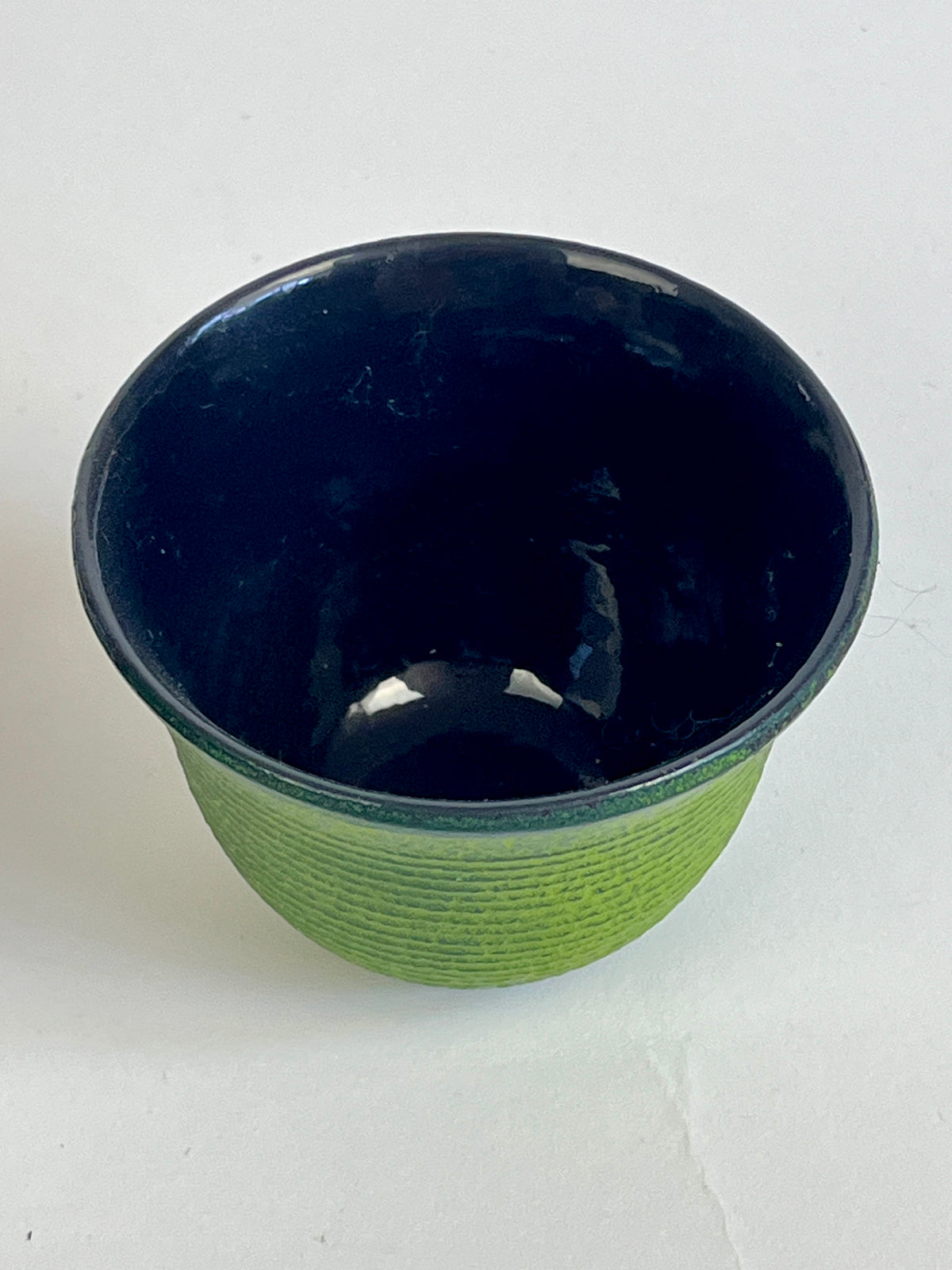 Vintage Japanese Nanbu Green Cast Iron Teapot and Cups