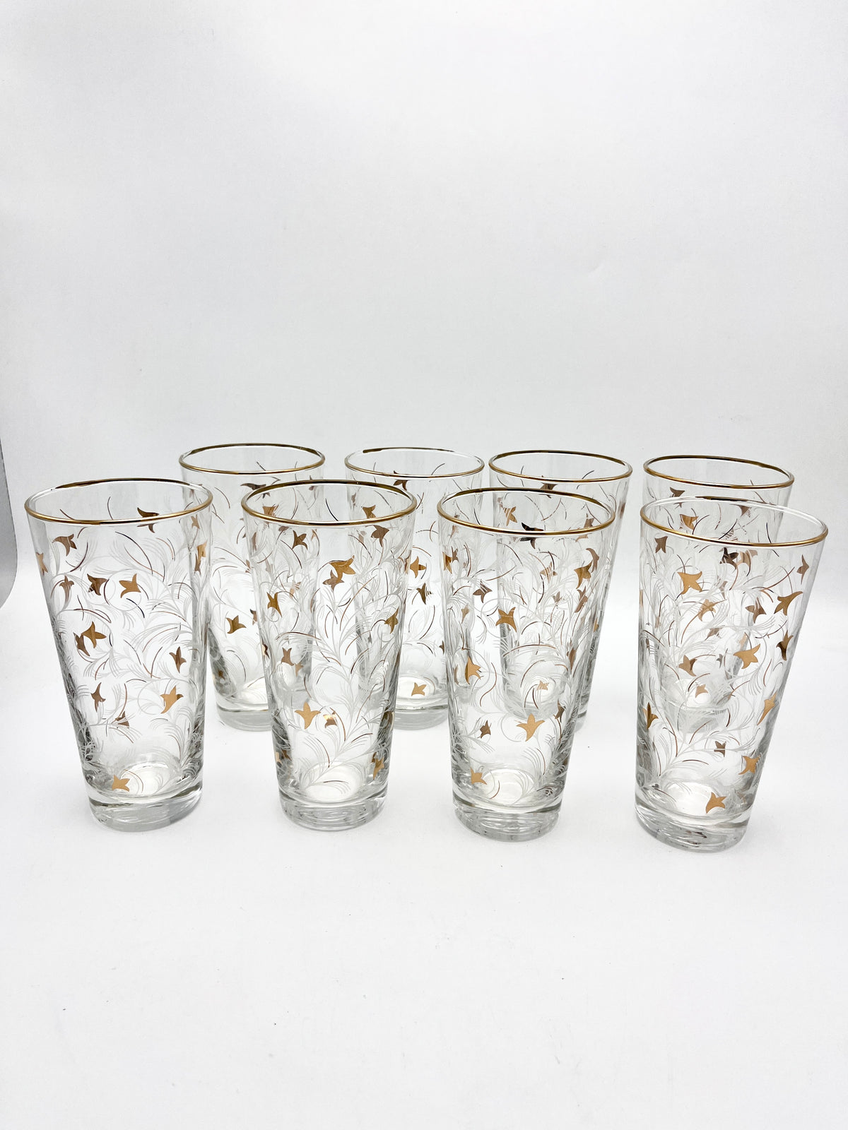 Vintage White and Gold-Plated Glasses