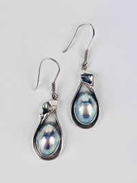 Vintage Osmena Pearl Sterling Calla Lily Earrings