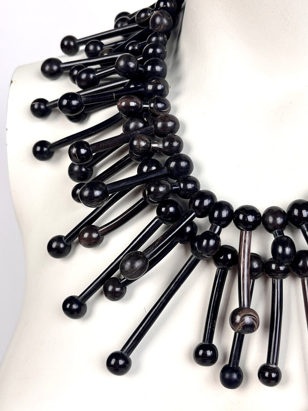 80s Vintage Danish Horn Necklace by Gerda Lynggaard for Monies