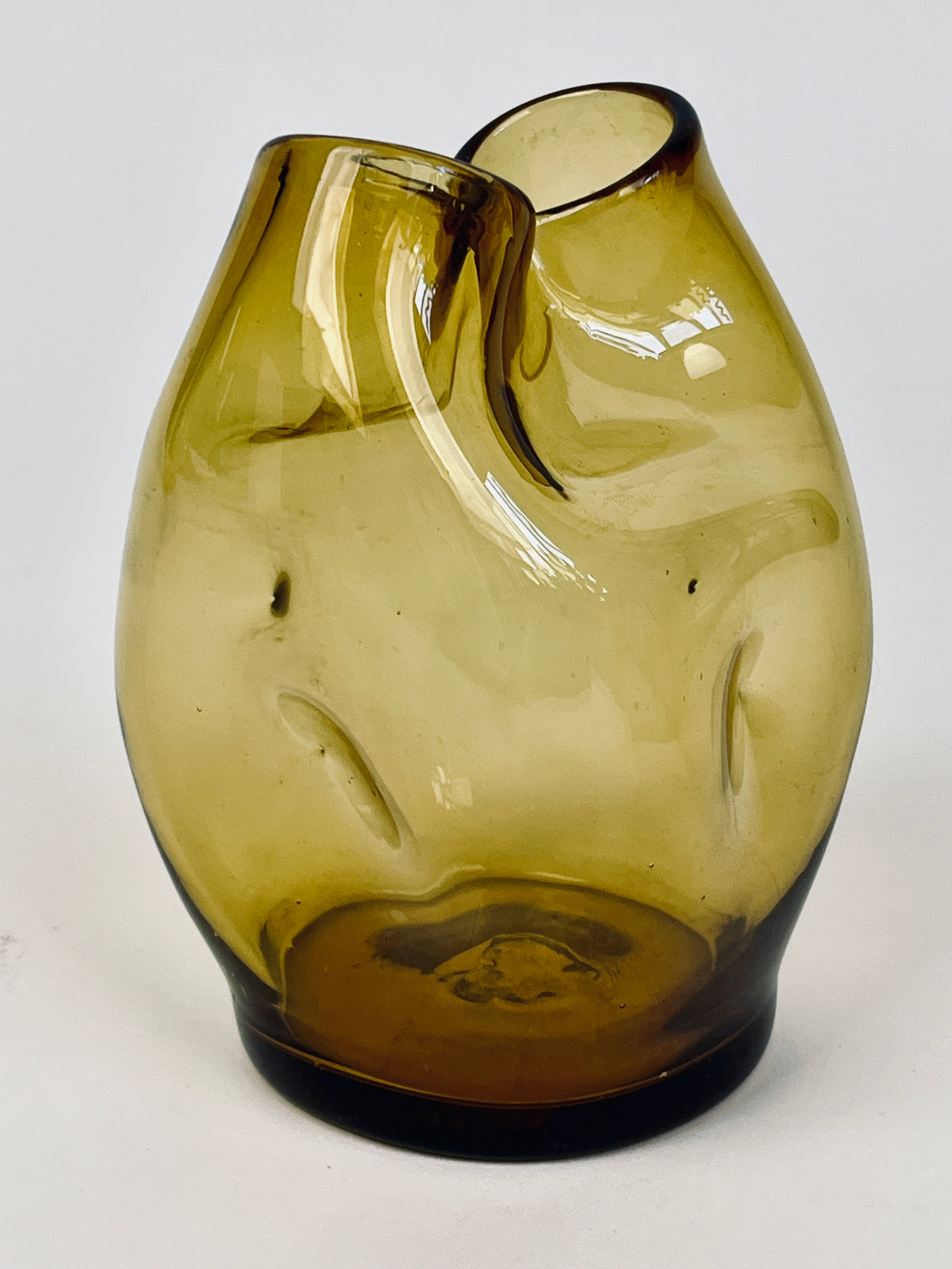 Vintage Amber Blown Glass Vase