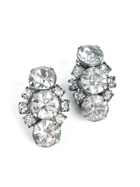 Vintage Rhinestone Cluster Earrings
