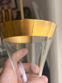 RARE 22k Gold-Plated Dorothy Thorpe Flared Stemware, 4pc