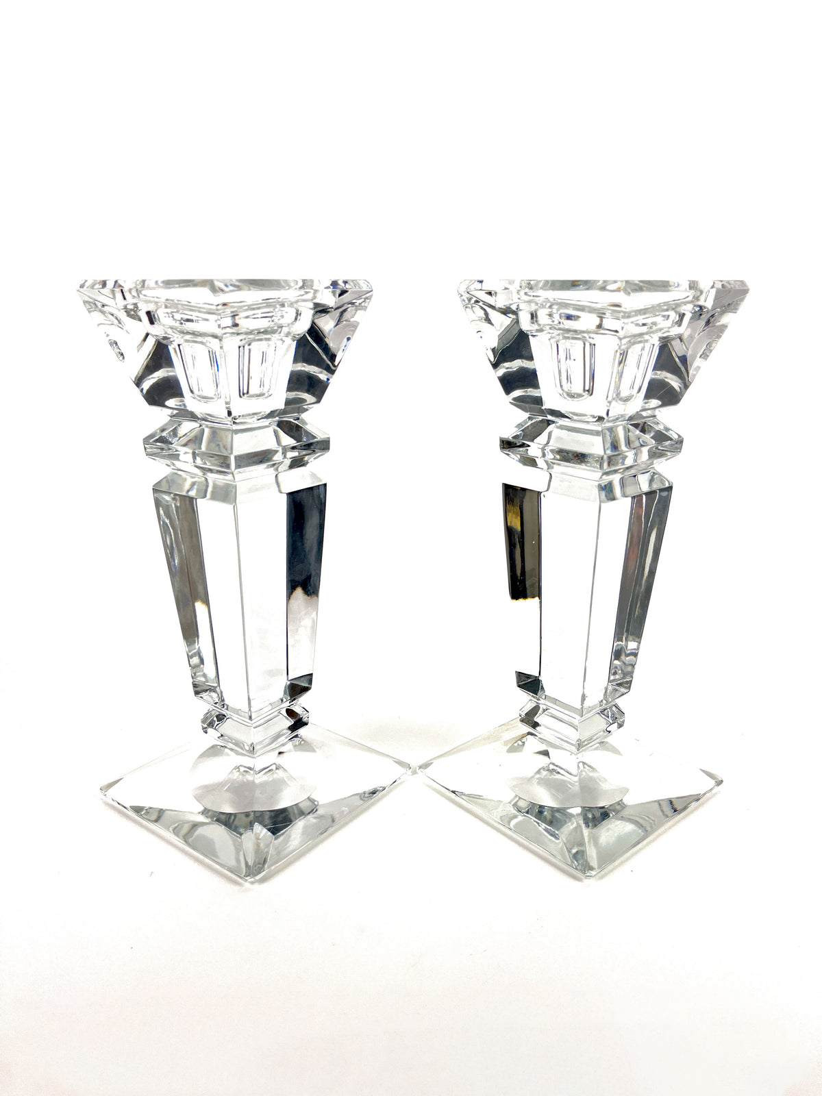 Large Vintage Crystal Candle Holders