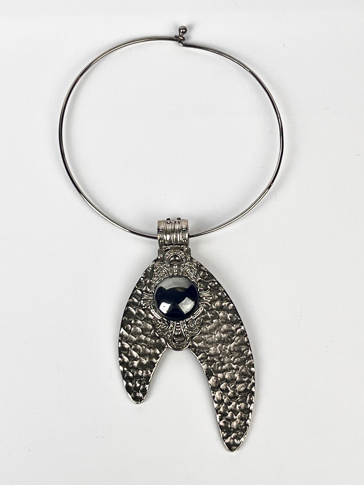 Vintage Silver Tone Hematite Necklace