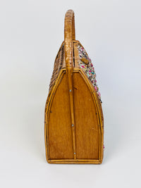 Vintage Woven Wicker Seashell Bag