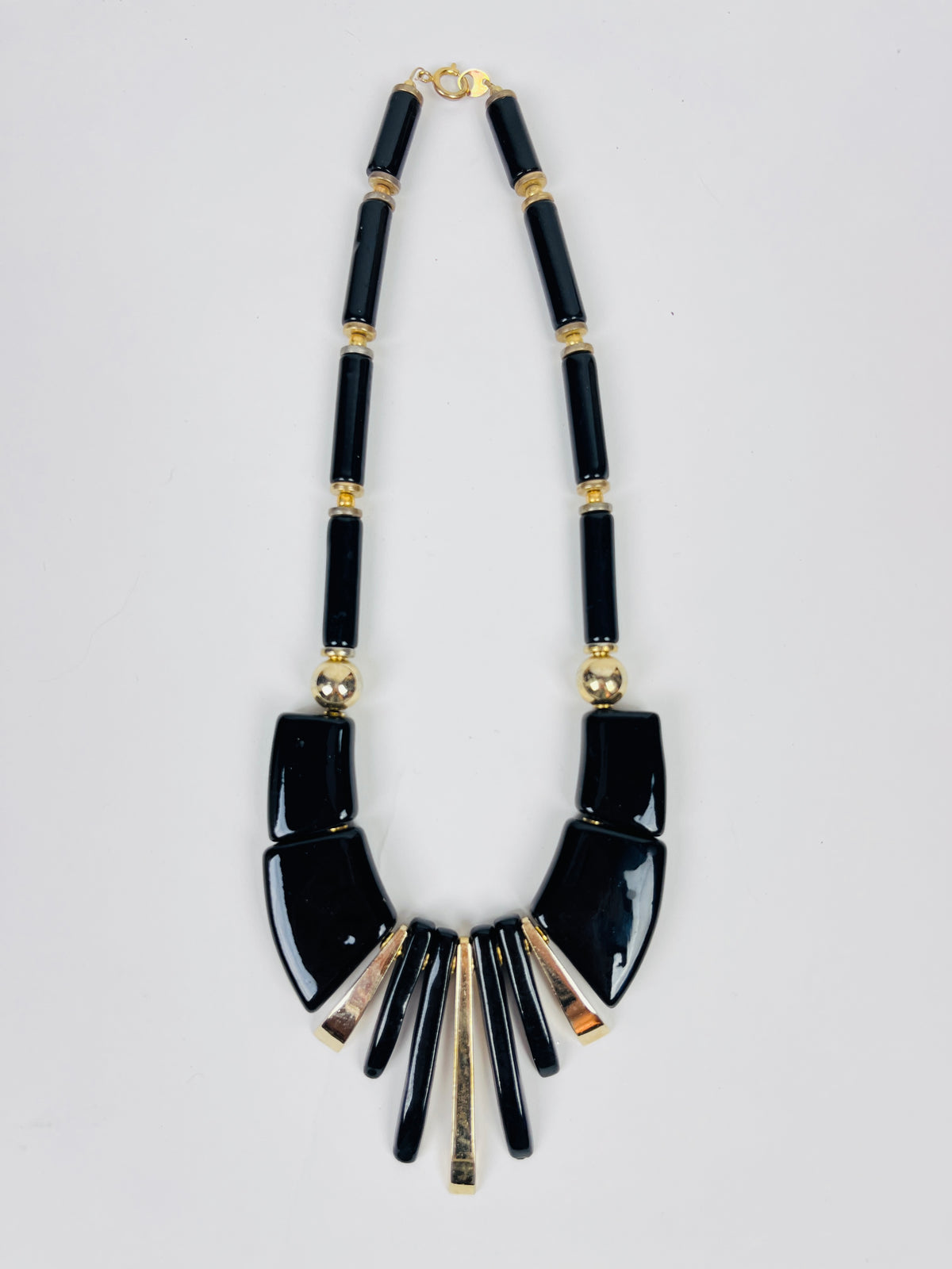 Vintage Black Beaded Necklace
