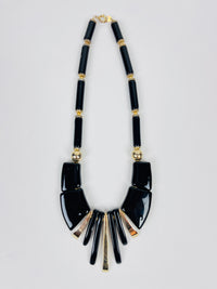 Vintage Black Beaded Necklace