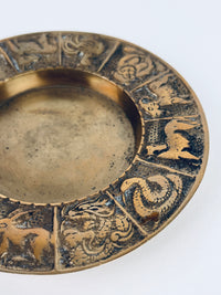 Vintage Brass Zodiac Ashtray
