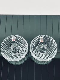 Vintage Optical Glass Candleholders by Holmegaard