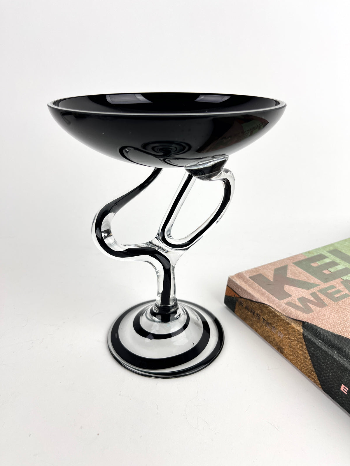 Vintage Blown Glass Compote Dish