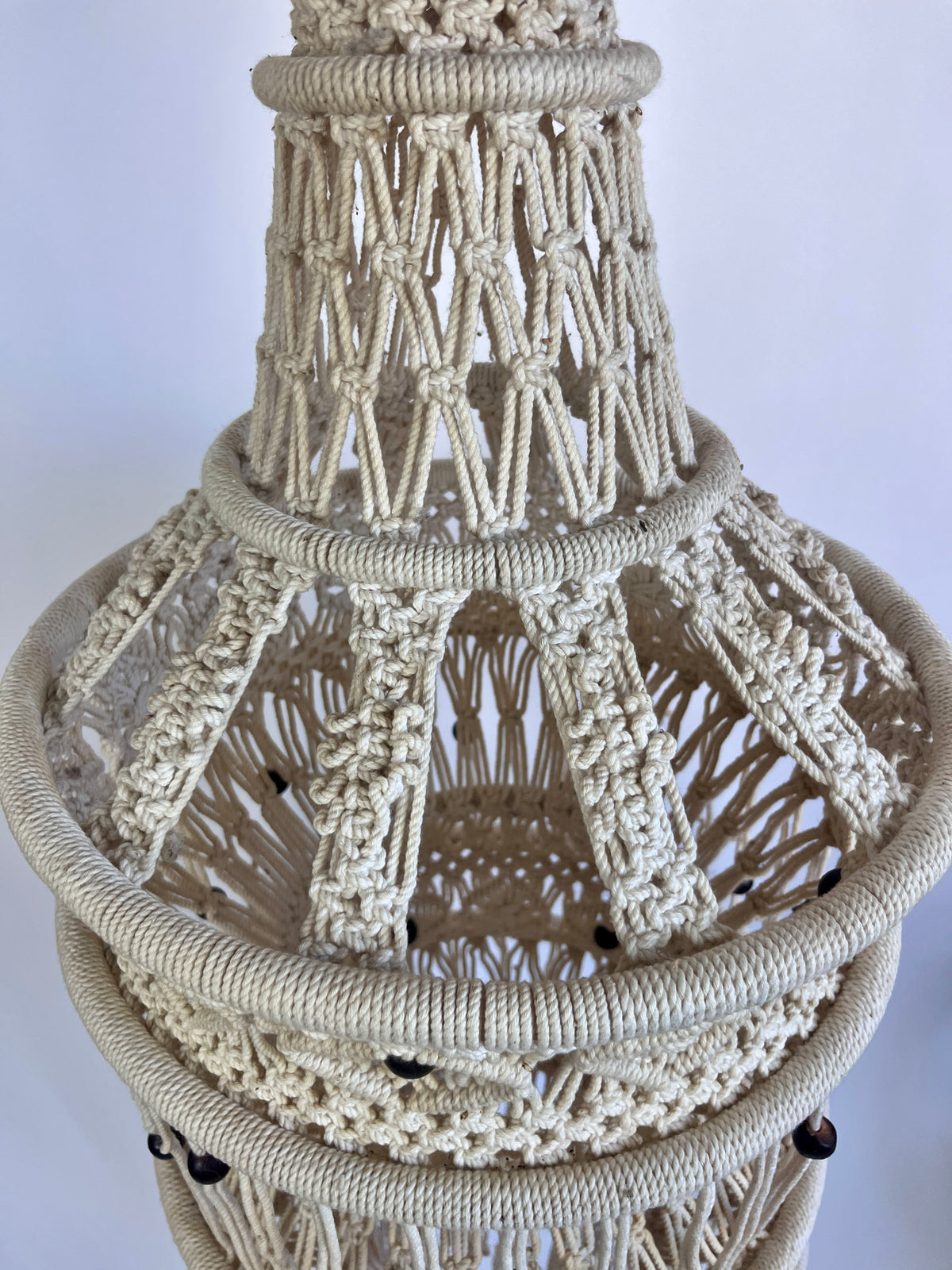 Large Vintage Macrame Hanging Pendant
