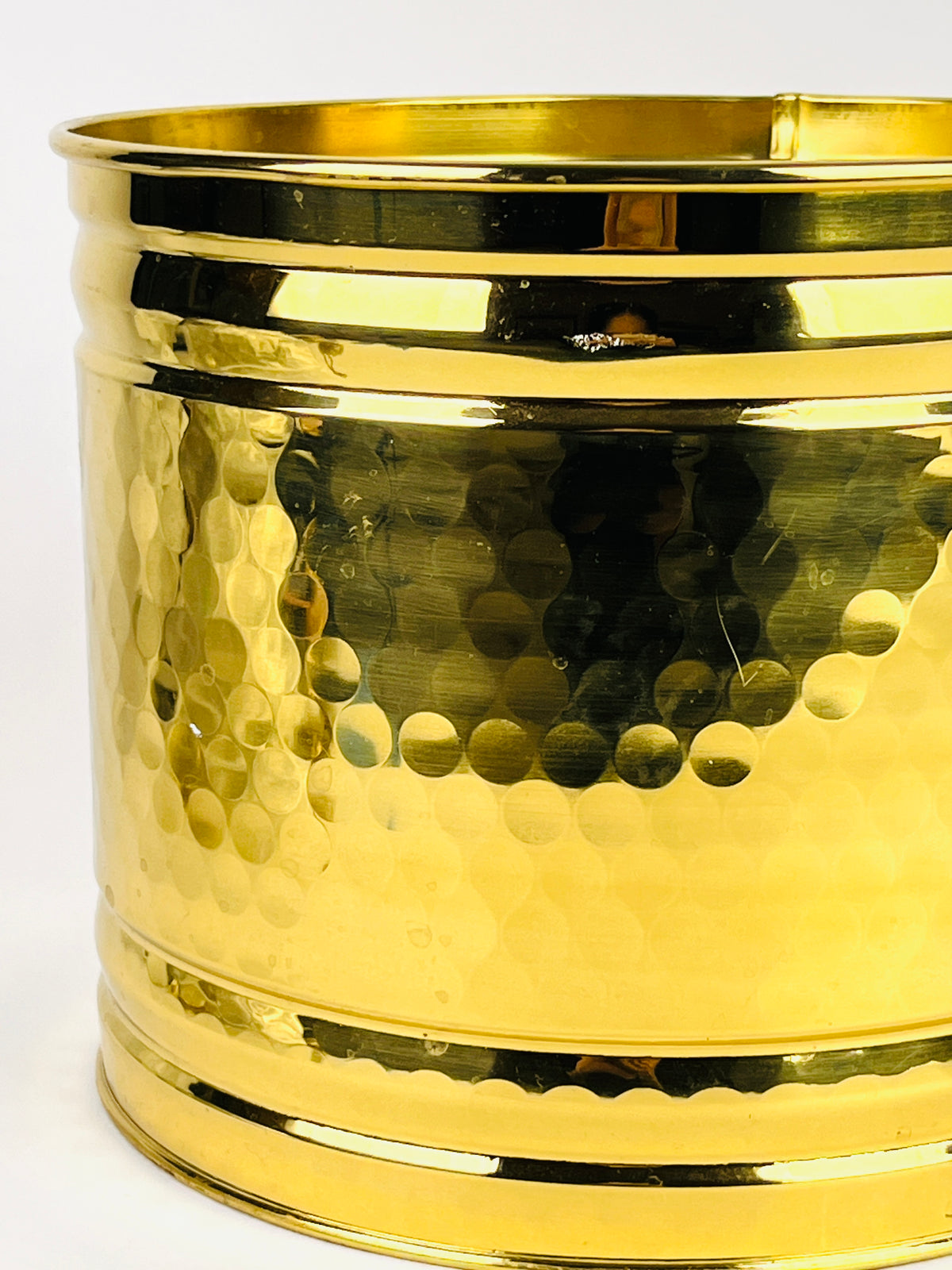 Vintage Hammered Brass Planter