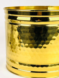 Vintage Hammered Brass Planter