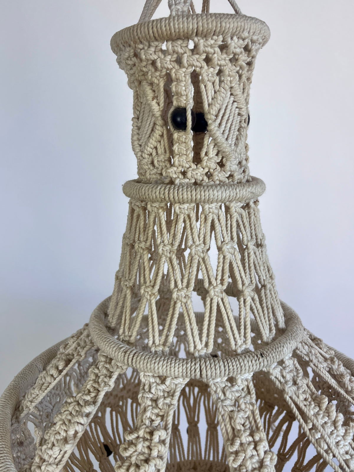 Large Vintage Macrame Hanging Pendant