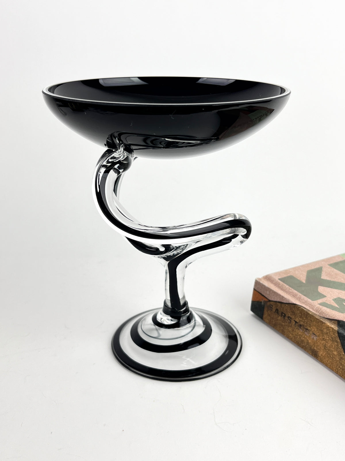 Vintage Blown Glass Compote Dish