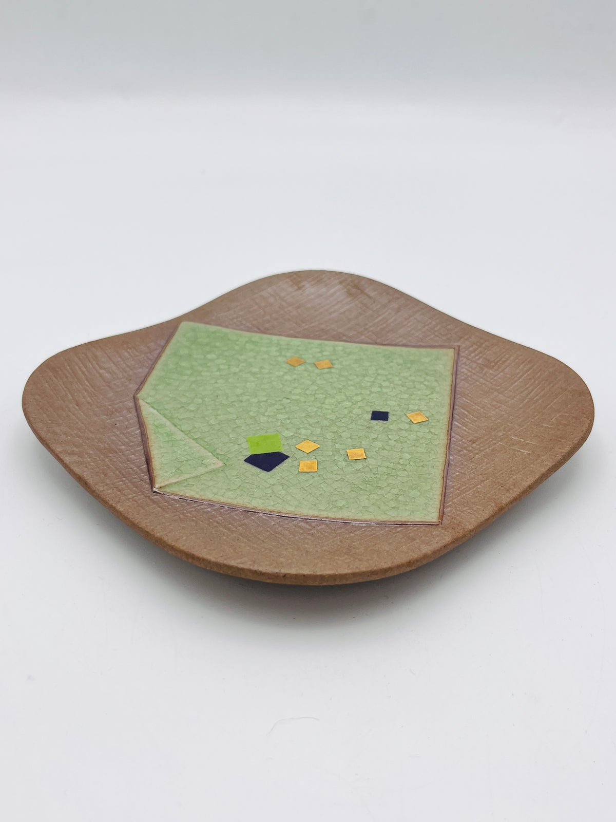 Vintage Japanese Stoneware and Glass Sushi Plates