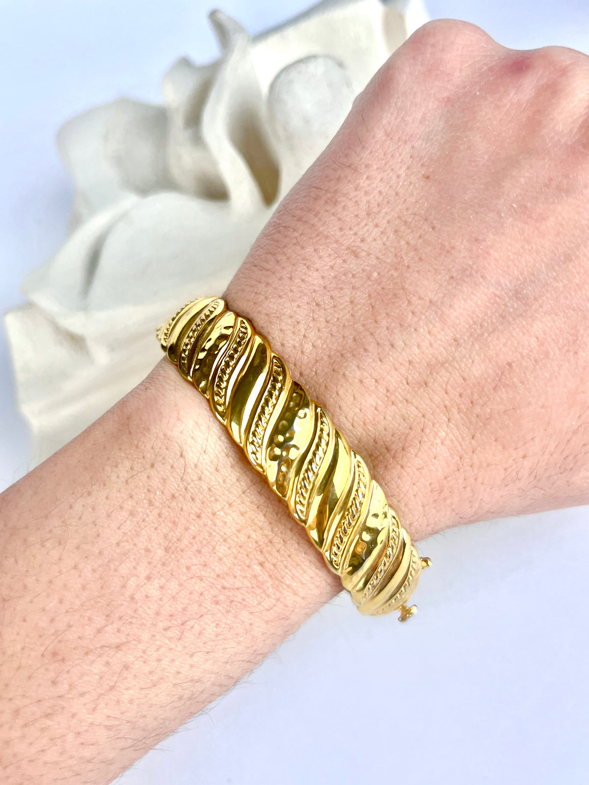 Vintage 18k Gold Plated Romanza Bangle