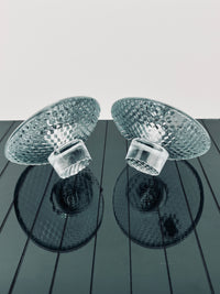 Vintage Optical Glass Candleholders by Holmegaard