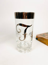 Mid-Century Modern “F” Monogram Silver-Banded Glasses