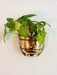 Vintage Brass Wall Planter