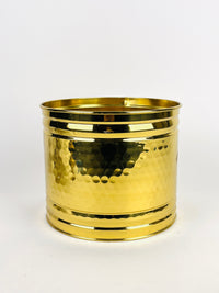 Vintage Hammered Brass Planter