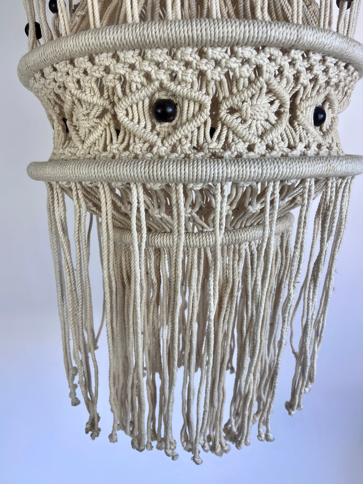 Large Vintage Macrame Hanging Pendant