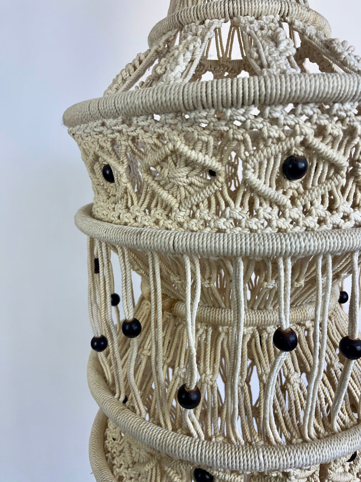 Large Vintage Macrame Hanging Pendant
