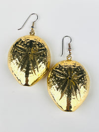 Vintage 1960s Gold-Plated Sand Dollar Earrings
