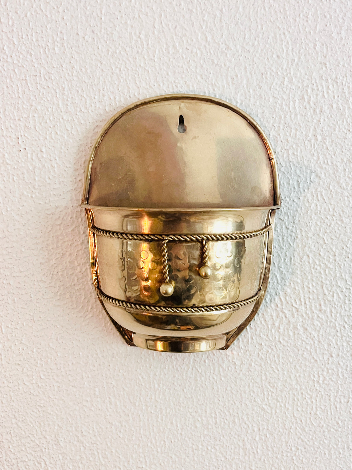 Vintage Brass Wall Planter