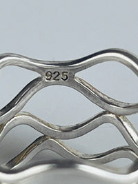 Modernist Sterling Silver Waves Ring
