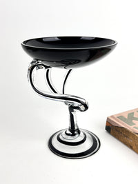 Vintage Blown Glass Compote Dish