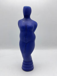 Vintage Cobalt Ceramic Figurative Vase, Signed
