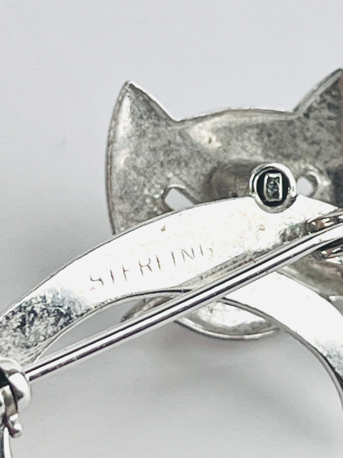 Mid-Century Sterling Cat Brooch