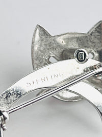 Mid-Century Sterling Cat Brooch
